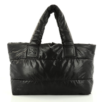 Chanel Coco Cocoon Reversible Tote Quilted Nylon Medium Black 2832403