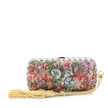 Judith Leiber Floral Minaudiere Crystal Small Blue 2835019