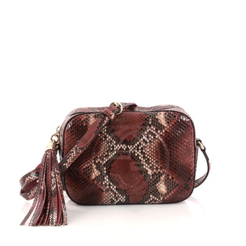 Gucci Soho Disco Crossbody Bag Python Small Pink 2835401