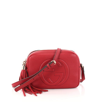 Gucci Soho Disco Crossbody Bag Leather Small Red 2835801
