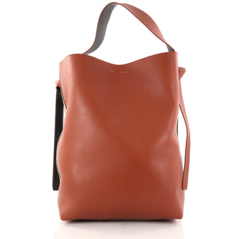 Celine Twisted Cabas Tote Leather and Felt Oversized Brown 2836403