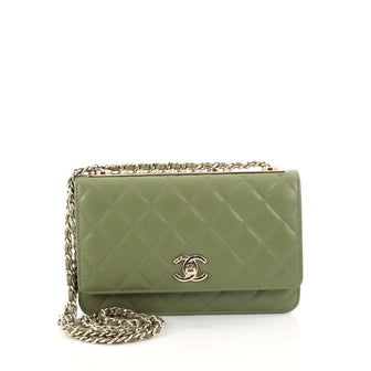 Chanel Trendy CC Wallet on Chain Quilted Lambskin Green 2836801