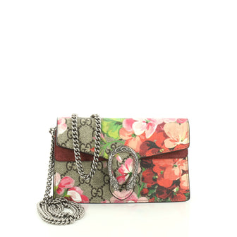 Gucci Dionysus Handbag Blooms Print GG Coated Canvas Super Mini Brown 2837004