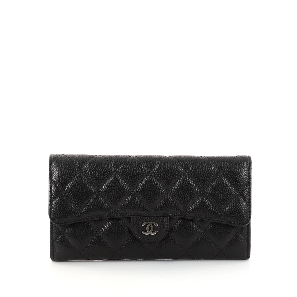 CHANEL CAVIAR QUILTED LARGE GUSSET FLAP WALLET – Caroline's Fashion Luxuries