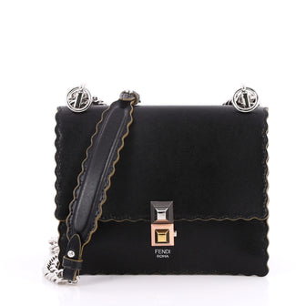 Fendi Kan I Handbag Leather Small Black 2837501