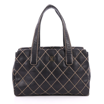 Chanel Surpique Tote Quilted Leather Medium Black 2837901