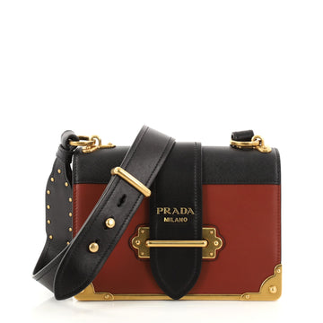 Prada Cahier Crossbody Bag City Calf and Saffiano Leather Small Red 2838901