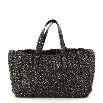 Bottega Veneta Lido Tote Intrecciato Nappa Medium Black 2839102