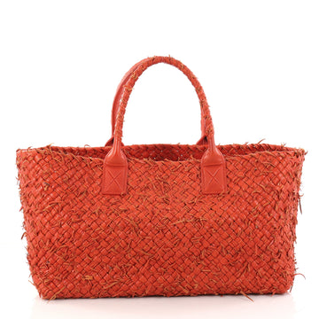 Bottega Veneta Cabat Tote Intrecciato Frayed Memory Napa Medium Orange 2839601