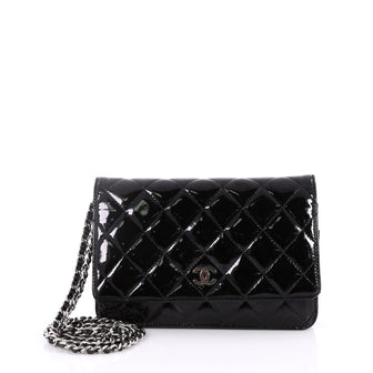 Chanel Brilliant Wallet on Chain Quilted Patent Black 2841402