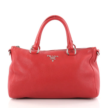 Prada Convertible Boston Bag Vitello Daino Small Red 2841604