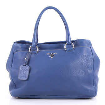 Prada Convertible Shopping Tote Vitello Daino Large Blue 2842301