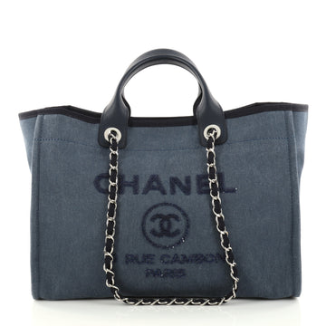 Chanel Deauville Chain Tote Canvas with Sequins Large 2842701