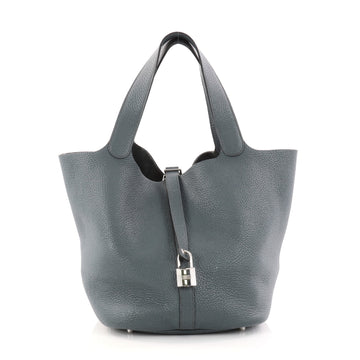 Hermes Picotin Lock Handbag Clemence GM Blue 2843103