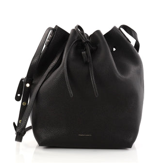 Mansur Gavriel Bucket Bag Tumbled Leather Large Black 2844302