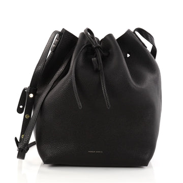 Mansur Gavriel Bucket Bag Tumbled Leather Large Black 2844302