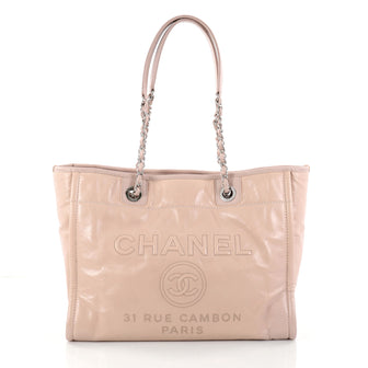Chanel Deauville Chain Tote Glazed Calfskin Small Pink 2844804