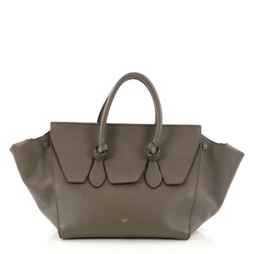 Celine Tie Knot Tote Grainy Leather Medium Green 2844809