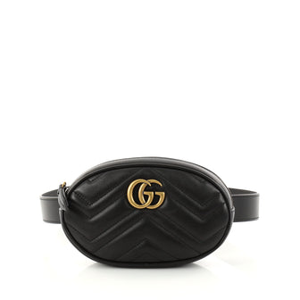 Gucci GG Marmont Belt Bag Matelasse Leather Black 2845003