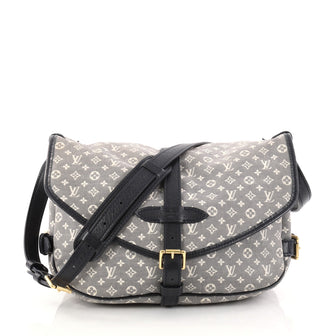 Louis Vuitton Saumur Handbag Monogram Idylle MM Blue 2845102