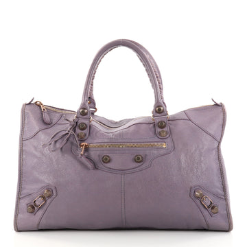 Balenciaga Work Giant Studs Handbag Leather Purple 2845301