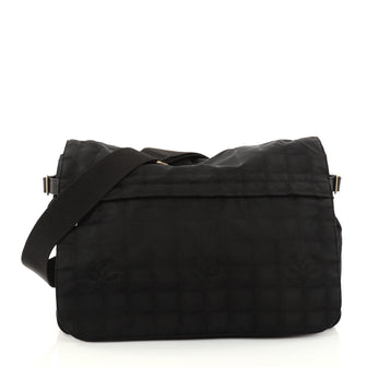 Chanel Travel Line Messenger Bag Nylon Large Black 2845502