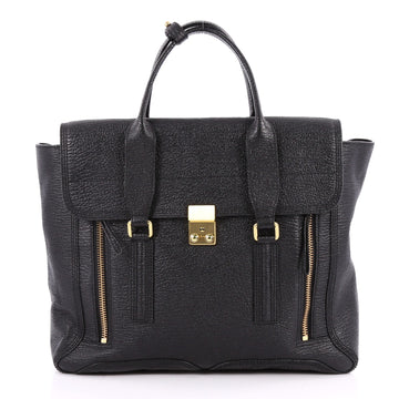 3.1 Phillip Lim Pashli Satchel Leather Large Black 2847102