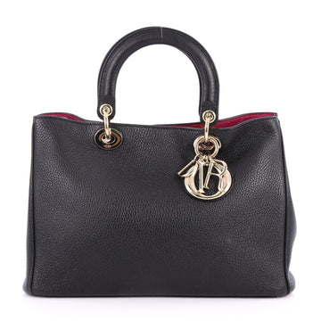 Christian Dior Diorissimo Tote Pebbled Leather Medium Black 2847401