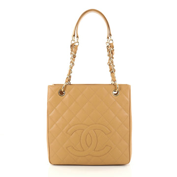 Chanel Petite Shopping Tote Quilted Caviar Gold 2848501