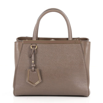 Fendi 2Jours Handbag Leather Petite Brown 2849001