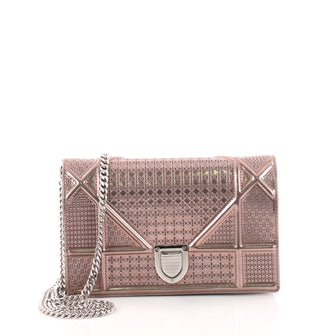 Christian Dior Diorama Wallet on Chain Cannage Embossed Calfskin Pink 2849601