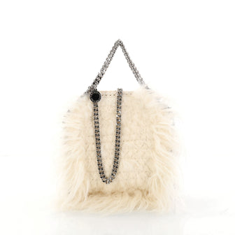Stella McCartney Falabella Fold Over Crossbody Bag Faux Fur Mini White 2850001