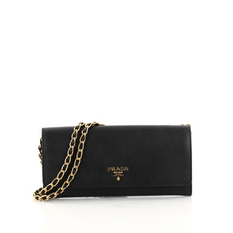Prada Wallet on Chain Saffiano Leather Black 2851203