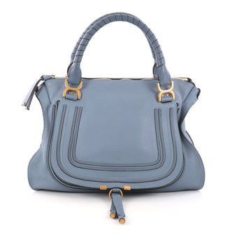 Chloe Marcie Shoulder Bag Leather Large Blue 2851901