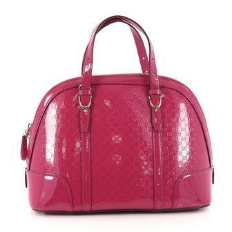 Gucci Nice Top Handle Bag Patent Microguccissima Leather Small Pink 2852505