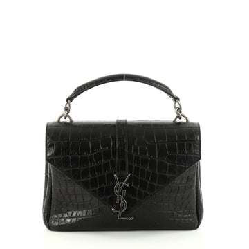 Saint Laurent Classic Monogram College Bag Crocodile Black 2852903