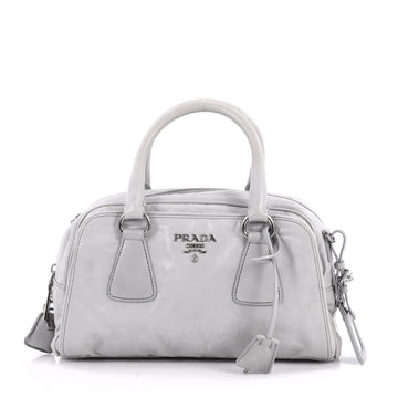 Prada Convertible Satchel Nappa Antique Small Gray 2853602