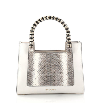 Bvlgari Serpenti Convertible Tote Leather and Python Small White 2854201