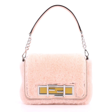 Fendi 3Baguette Convertible Crossbody Shearling Small Pink 2854401