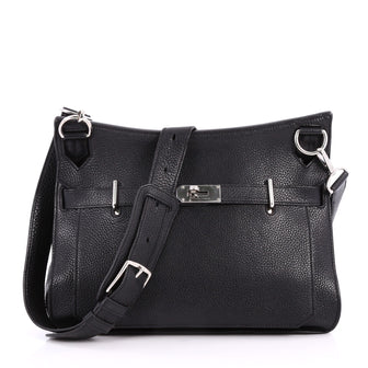 Hermes Jypsiere Handbag Clemence 34 Black 2854501