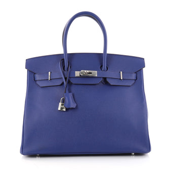 Hermes Birkin Handbag Blue Epsom with Palladium Hardware 2855801