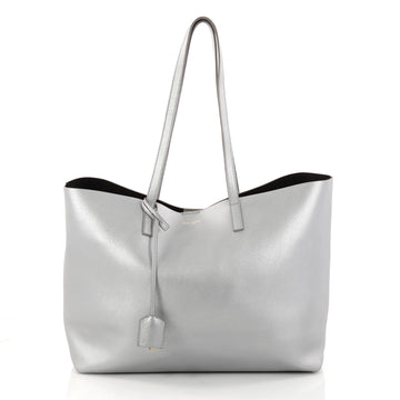 Saint Laurent Shopper Tote Leather Large Gray 2855902