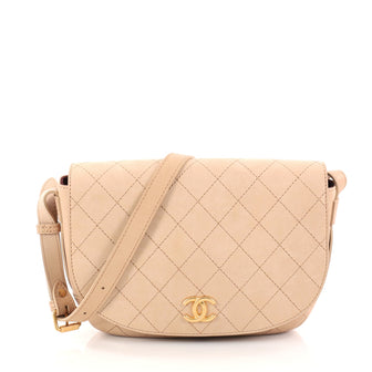 Chanel CC Messenger Bag Quilted Calfskin Medium Neutral 2856102