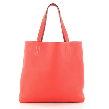 Hermes Double Sens Tote Clemence 45 Red 2856301