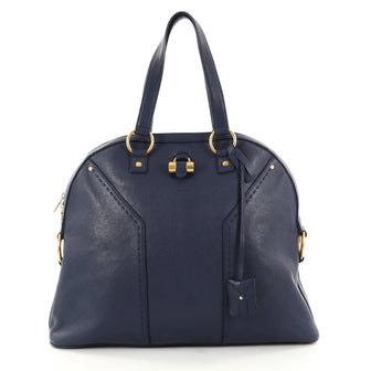Saint Laurent Muse Shoulder Bag Leather Oversized Blue 2858109