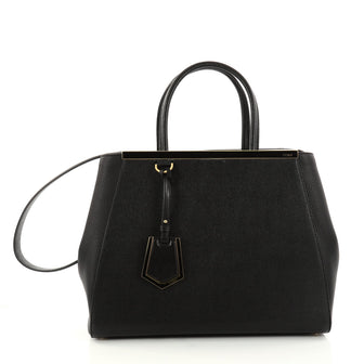 Fendi 2Jours Handbag Leather Medium Black 2858201