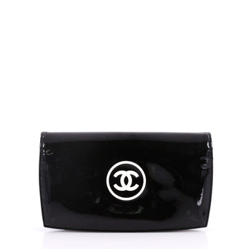 Chanel CC Zip Around Wallet Patent Black 2858301