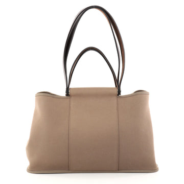 Hermes Cabag Elan Toile and Leather 39 Brown 2858304