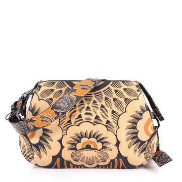 Valentino Floral Shoulder Bag Printed Leather Medium Brown 2858501