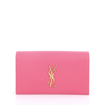 Saint Laurent Classic Monogram Clutch Leather Large Pink 2858502